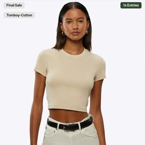 Cuts Tomboy Tee Cropped Size M